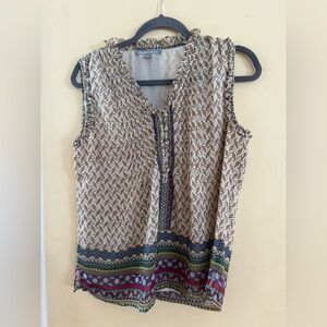 Daniel Rainn Women's Patterned Sleeveless Blouse, medium